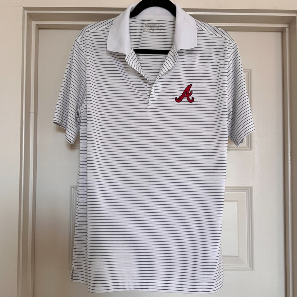Atlanta Braves Nike Golf Tour Performance Dri-Fit Striped Polo Medium